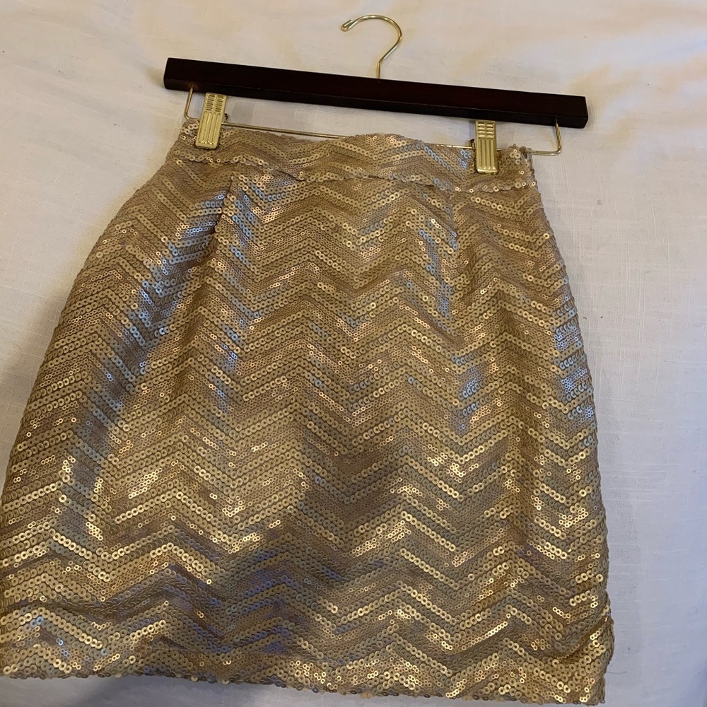 Gold Sequin Bodycon Mini Skirt
